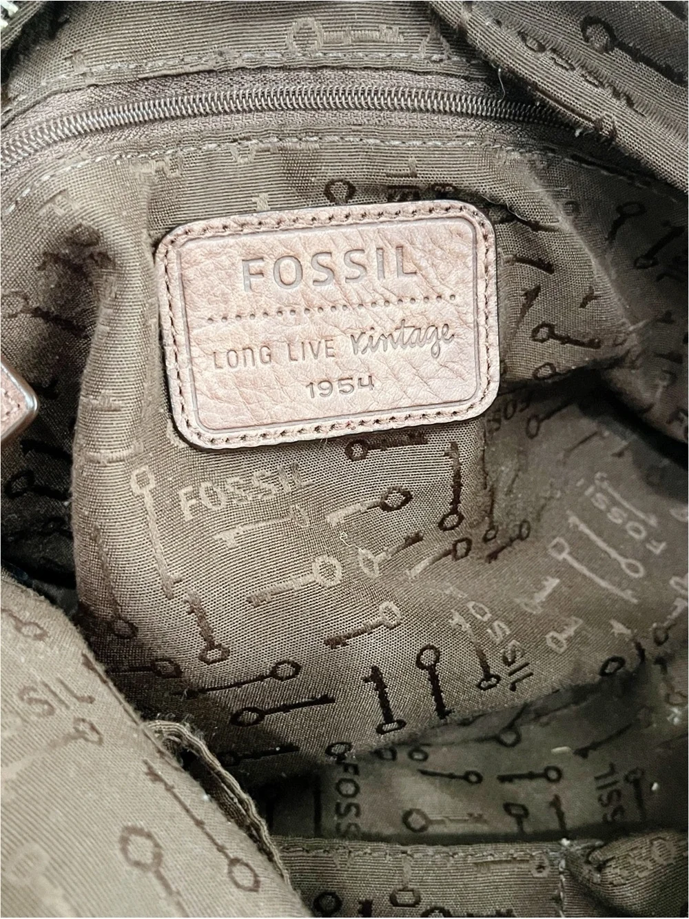 Fossil Maddox Long Live Vintage Snakeskin Embossed Leather Satchel Crossbody Bag
